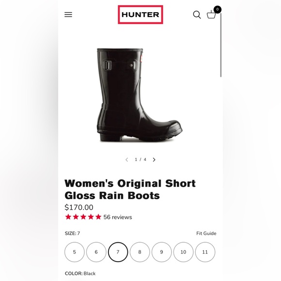 Hunter | Women’s Original Short Gloss Rain Boot - Picture 4 of 11